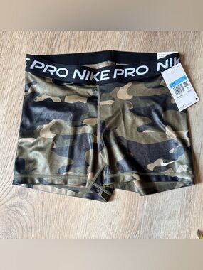 Nike Pro Camo Compression Shorts - Olive Green & Black